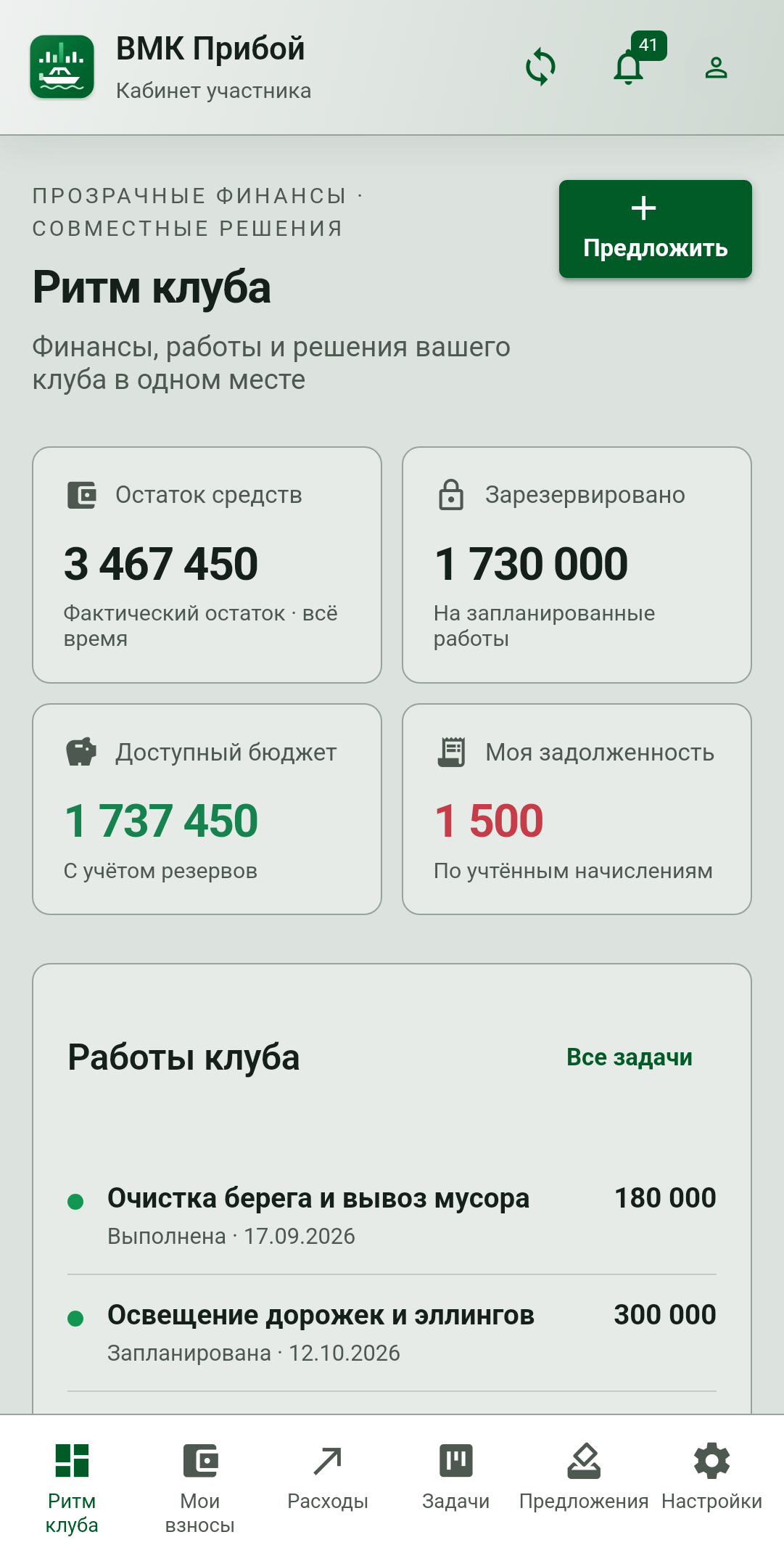 Кабинет участника